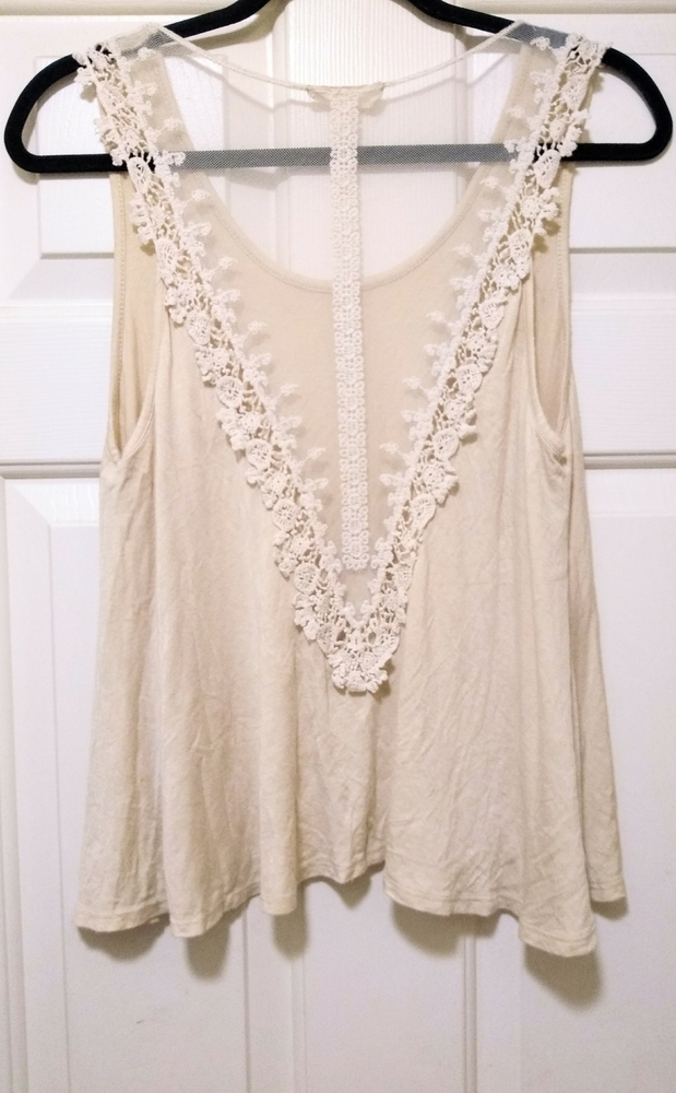 Mesh Knit & Lace Tank Top